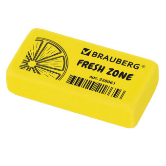Ластик BRAUBERG "Fresh Zone", 40х20х10 мм, цвет ассорти, прямоугольный