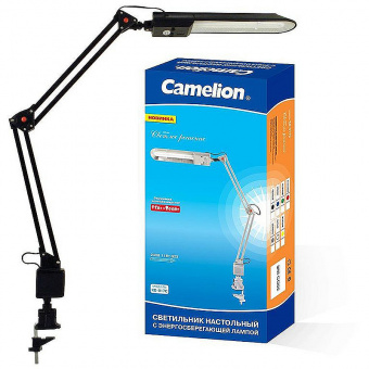 Светильник настольный Camelion KD-017А С02 с люминесцентной лампой, черный