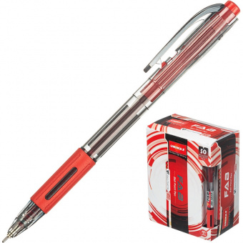 Ручка шариковая автоматическая Unimax Fab GP красный масляный  игольчатый стержень 0,7мм