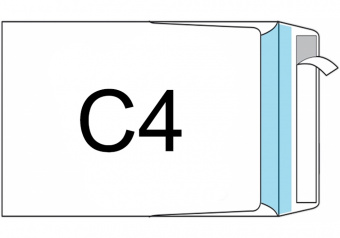 Конверт С4 229*324мм боковой клапан, силиконовая лента, внутренняя запечатка, белый офсет