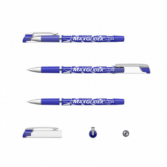 Ручка шариковая ErichKrause MaxGlider Stick&Grip 0.7, Ultra Glide Technology, цвет чернил синий
