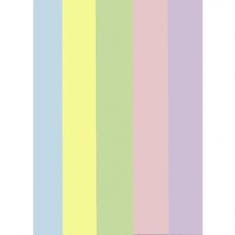 Бумага цветная для печати DOUBLE А, 80гр, А4, 5цв*20листов пастель (голубой, желтый, зеленый, розовый, фиолетовый), 100л.