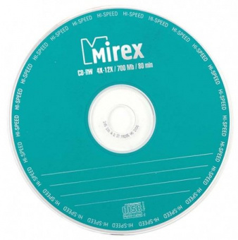 Диск CD-RW Mirex 4X-12X 700Mb Cake box 10 (10/300)