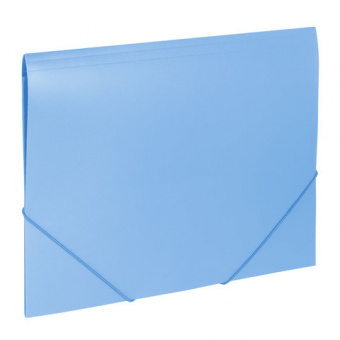 Папка на резинках BRAUBERG "Office", голубая, до 300 листов, 500 мкм