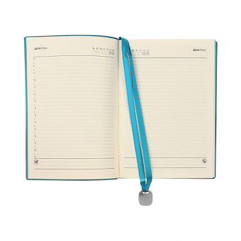 Ежедневник недатированный Канц-Эксмо «In Black», А6+, 136 листов, искусственная кожа, голубой