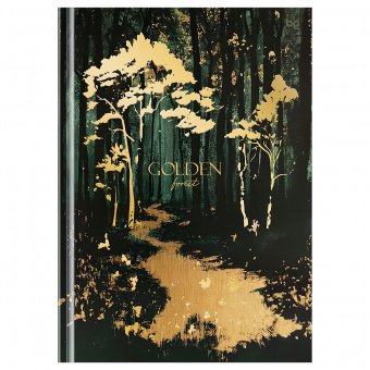Бизнес-блокнот А5, 64л., твердый переплет, евроформат, BG "Golden forest", матовая ламинация, тиснение фольгой