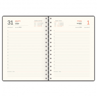 Ежедневник датированный 2026г., А5, 176л., мягкий переплет, экокожа, BG "Grace. Paradise",на гребне