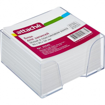 Блок для записей непроклеенный ATTACHE «Premium», куб 9 × 9 × 5 см, белый, в боксе