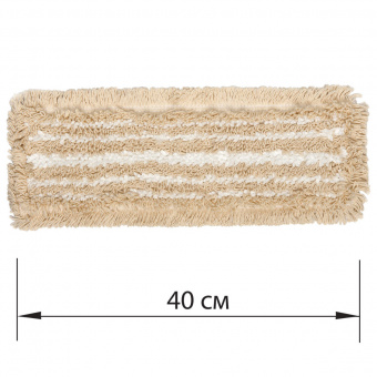 Насадка МОП плоская для швабры/держателя 40см, уши/карманы (ТИП У/К), хлопок/м-фибра, ЛАЙМА Expert