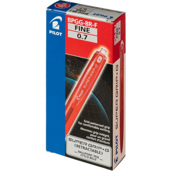 Ручка шариковая автоматическая Pilot Super Grip BPGG-8R-F-R красная (толщина линии 0.22 мм)