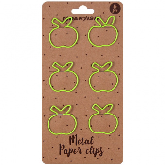Скрепки металлические "Яблоко" цветн. "Darvish" 6шт/уп (набор), артикул. DV-12161 Скрепки металлические "Яблоко" цветн. "Darvish" 6шт/уп (набор)