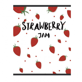 Тетрадь №1 School "Strawberry Jam", А5, 48 листов, на скрепке, клетка, мелованный картон, УФ-лак