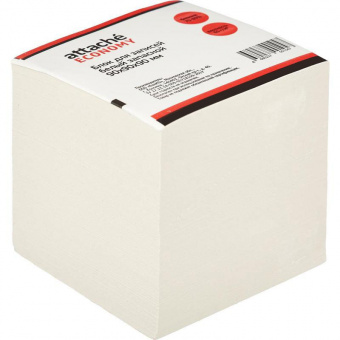Блок для записей непроклеенный ATTACHE «Эконом», куб 9 × 9 × 9 см, белый, прозрачный бокс