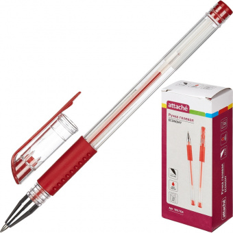 Ручка гелевая Attache Economy красный стерж., 0,3-0,5мм, манжетка
