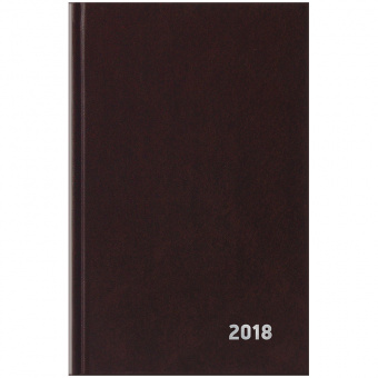 Ежедневник датированный на 2018 год, А5, бумвинил, 168 л., коричневый
