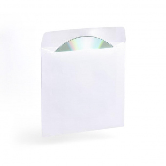 Конверт для CD 125*125мм, силиконовая лента, белый офсет