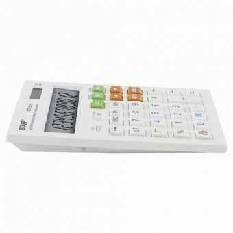 Калькулятор настольный STAFF STF-555-WHITE (205х154 мм), CORRECT, TAX, 12 разрядов, двойное питание