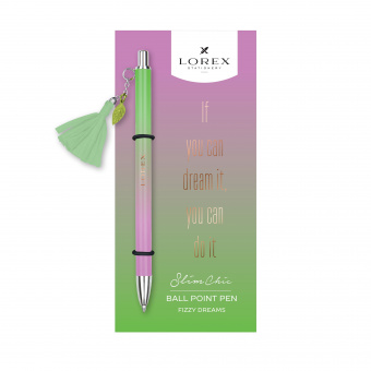 Ручка шариковая подарочная LOREX Slim Chic Fizzy Dreams синий 0,7 мм, корпус металл ассорти