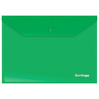 Папка-конверт на кнопке Berlingo, А4, 180 мкм, зеленая