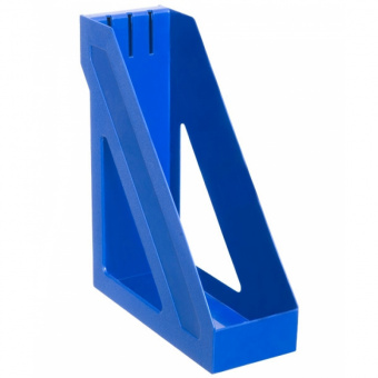 Лоток вертикальный для бумаг СТАММ «Базис», ширина 100 мм, синий