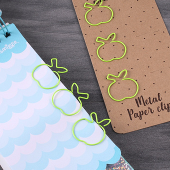 Скрепки металлические "Яблоко" цветн. "Darvish" 6шт/уп (набор), артикул. DV-12161 Скрепки металлические "Яблоко" цветн. "Darvish" 6шт/уп (набор)