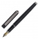 Ручка подарочная перьевая BRAUBERG "Larghetto", СИНЯЯ, корпус черный с хромированными деталями, линия письма 0,25 мм
