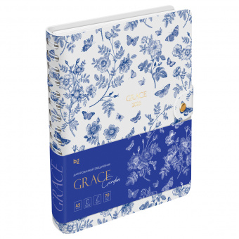Ежедневник датированный 2026г., А5, 176л., мягкий переплет, экокожа, BG "Grace. Garden", на гребне