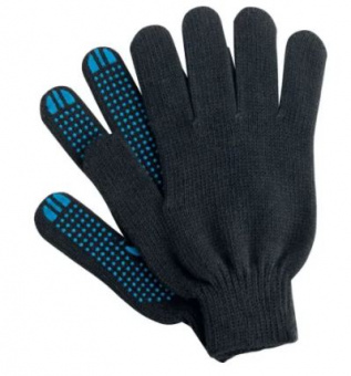 Перчатки х/б ПВХ 10 кл. 4-х нитка черные