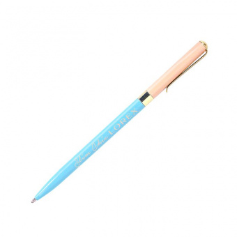 Ручка шариковая LOREX SUNSET VIBES, серия "Slim Chic", синие чернила на масляной основе, поворотный механизм, круглый металлический корпус, цвет корпуса ассорти