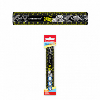 Линейка пластиковая ErichKrause Dinosaur Park, 15см, во флоупаке