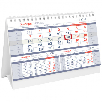 Календарь-домик OfficeSpace «Business», на гребне, горизонтальный с бегунком, 2019 г.