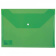 Папка-конверт на кнопке Deli, А4, 120мкм, прозрачная, зелёная