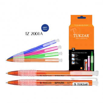 Ручка шариковая автоматическая TUKZAR «Spark», ассорти, 0,7 мм, стержень синий