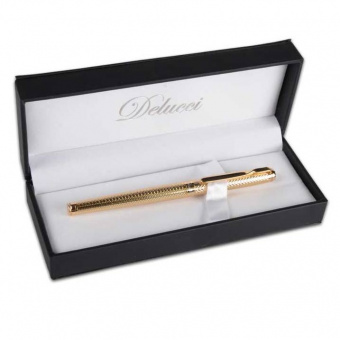 Ручка подарочная роллер Delucci, золотой корпус
