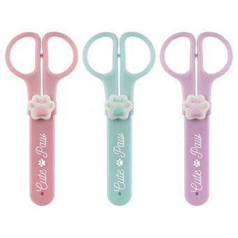 Ножницы детские MESHU "Paw" с топпером, 12см, в футляре, блистер, европодвес, ассорти
