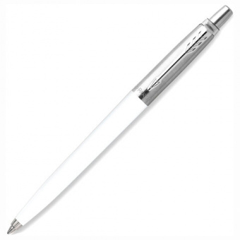 Ручка шариковая PARKER «Jotter Orig White», корпус белый, детали нержавеющая сталь, синяя, RG0032930