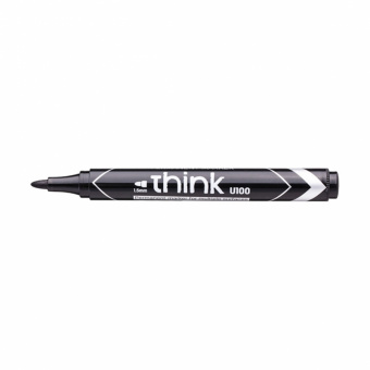 Маркер перманентный Deli «Think», пулевидный наконечник 1,5 мм, черный
