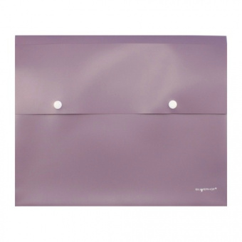 Папка-конверт с 2 кнопками «Perlen», А4, 450мкм, корешок 30мм, сиреневый металлик