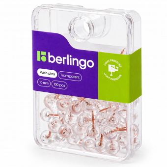 Кнопки силовые Berlingo 100шт круглые, прозрачные, розовое золото, пластиковый бокс