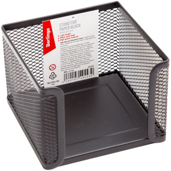Подставка для бумажного блока Berlingo «Steel&Style», 105 × 105 × 75 мм, металл, сетка, черная