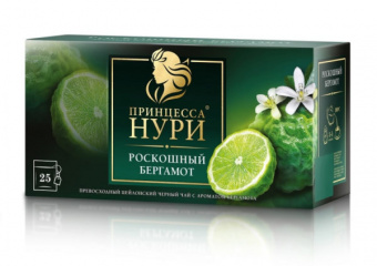 Чай черный Принцеса Нури пакетир. с аромат. бергамота и цедр. апельсина1,5г*25шт