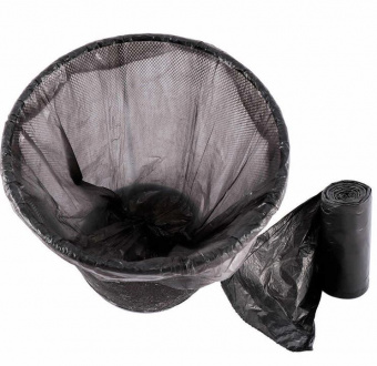 Пакеты для мусора черный 35л 8мкм (в рулоне 30шт) 230/105*500