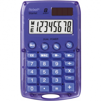 Калькулятор карманный REBELL Starlet WB, 8 разрядов, фиолетовый