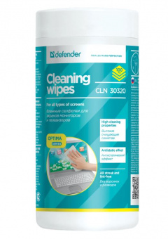 Салфетки чистящие для экранов и мониторов всех типов 100шт в банке DEFENDER CLN30320