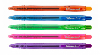 Ручка шариковая автомат Silwerhof Tropic синий 0,7мм, однораз.