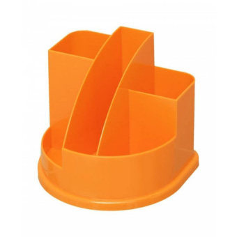 Подставка-органайзер СТАММ «Авангард», 5 отделений, пластик, оранжевая