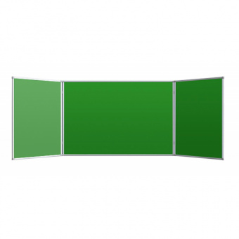 Доска меловая-магнитная, 100 х 300 см, зеленая 2-створ.