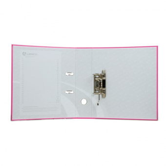 Папка-регистратор LAMARK600 PP 80мм (75мм) розовый, метал.окантовка/карман, собранный