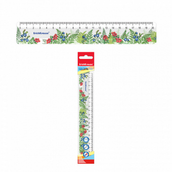 Линейка пластиковая ErichKrause Berries, 20см, во флоупаке