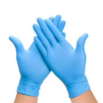 Перчатки нитриловые неопудренные одноразовые текстурированные EcoLat р-р L 10 шт/уп, голубой